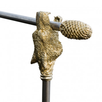 Мангал сборный из нержавеющей стали с декоративными наконечниками из латуни в чехле из натуральной кожи-1
