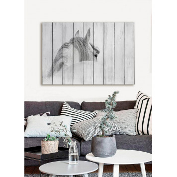 Картина на досках Белая лошадь 1 40 х 60 см-2