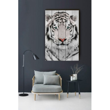 Картина на досках Белый тигр 40 х 60 см-1
