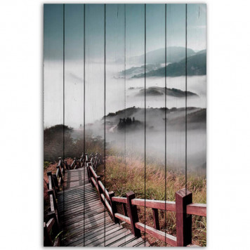 Картина на досках Лестница в облака 60 х 90 см