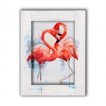 Картина с дорисовкой на раме Два фламинго 80 х 100 см
