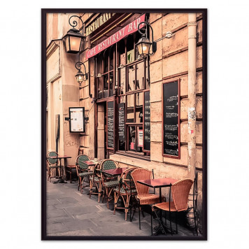 Скандинавский постер Кафе в Париже 21 х 30 см