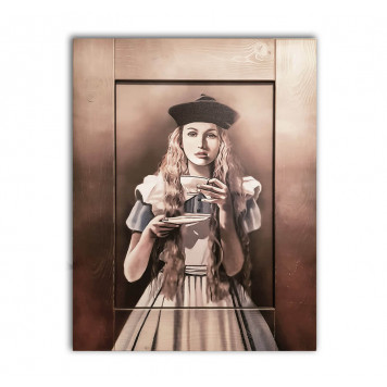 Картина с дорисовкой на раме Алиса в стране чудес 60х80  см