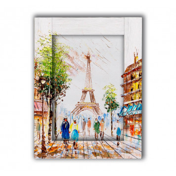 Картина с дорисовкой на раме Прогулки по Парижу 60 х 80 см