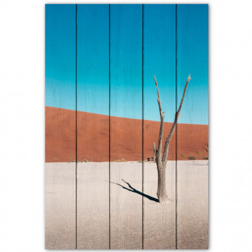 Картина на досках  Дерево в пустыне 40 х 60 см