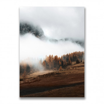 Картина на холсте Осенний лес в дымке 50 х 70 см
