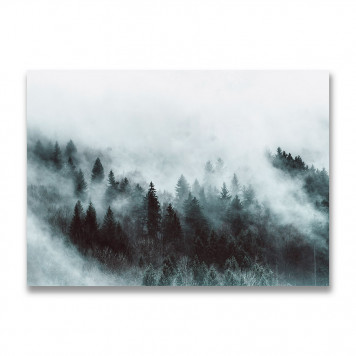 Картина на холсте Зимний лес в тумане 50 х 70 см