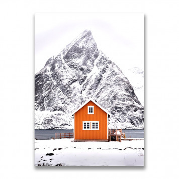 Картина на холсте Зимний домик 50 х 70 см