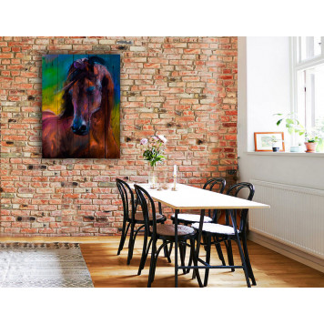 Картина на досках Лошадь Акварель 40 х 60 см-1