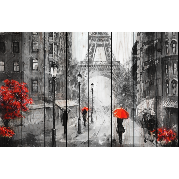 Картина на досках Парижские зонтики 40 х 60 см-1