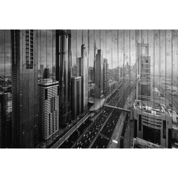 Картина на дереве Панорама Дубая-1