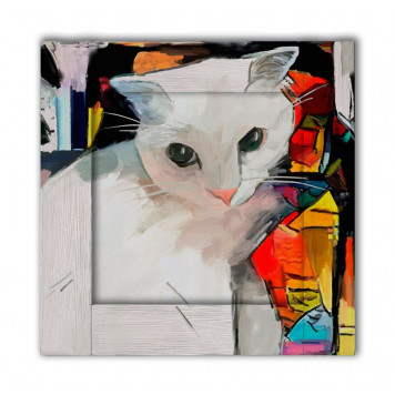 Картина с арт рамой Кошка 80 х 80 см