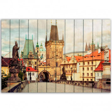 Картина на досках Карлов мост Прага 60 х 90 см