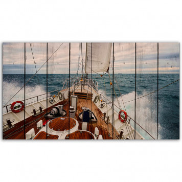 Картина на досках Корабль 40х60 см