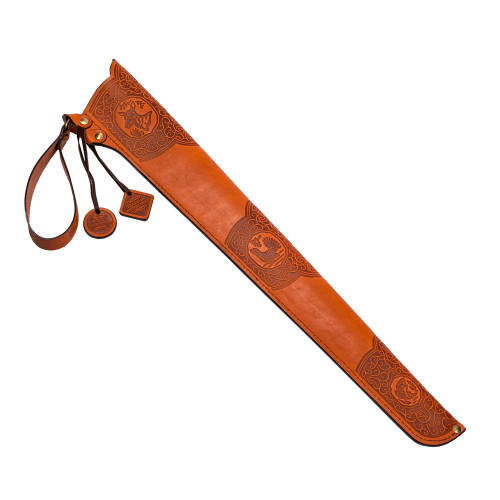  Чехол для шампуров колчан из натуральной кожи «Мастер шашлыка» оранжевый